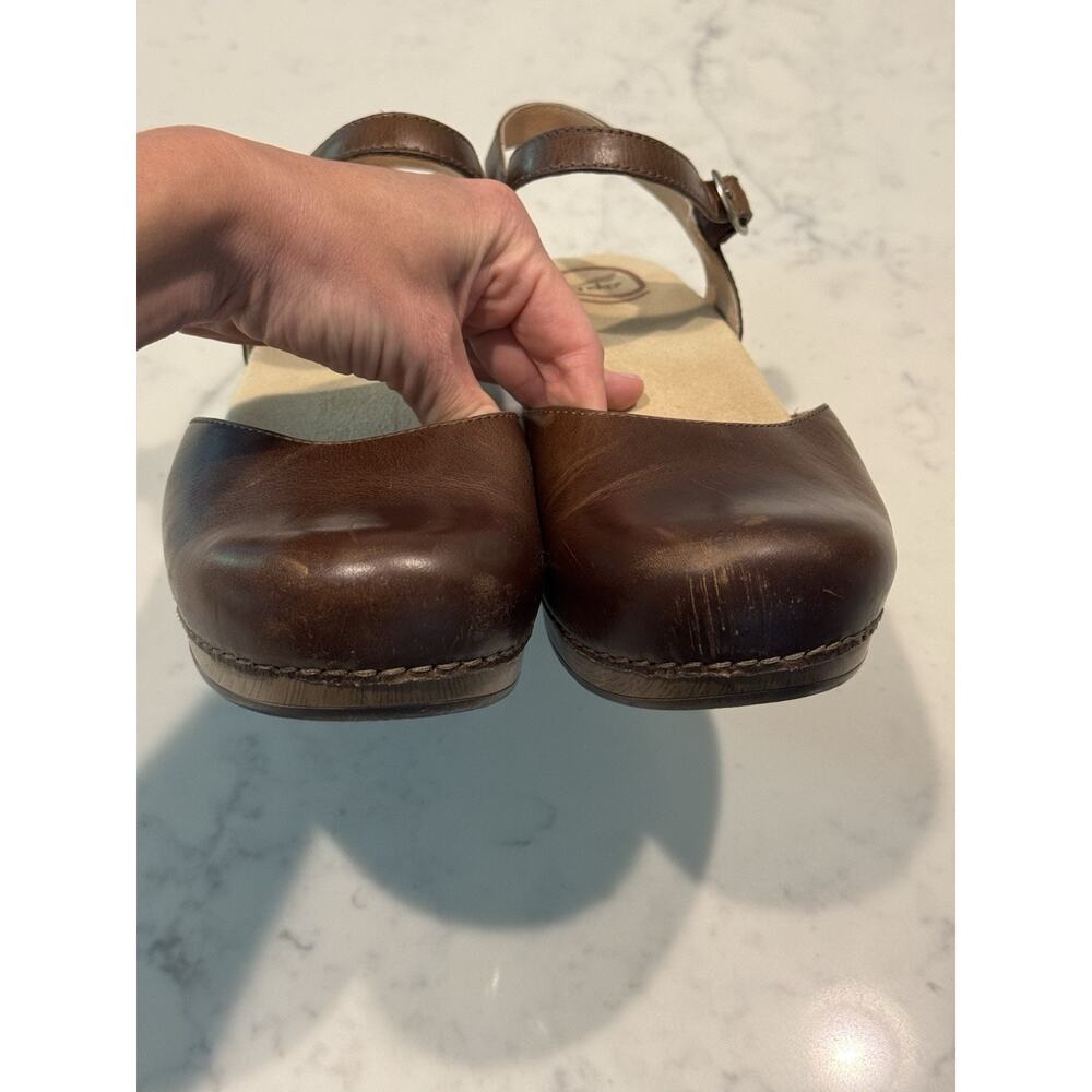 Dansko Sam Brown Teak Mary Jane Ankle Strap Clog Women's US 11 EU 42 - Picture 3 of 7